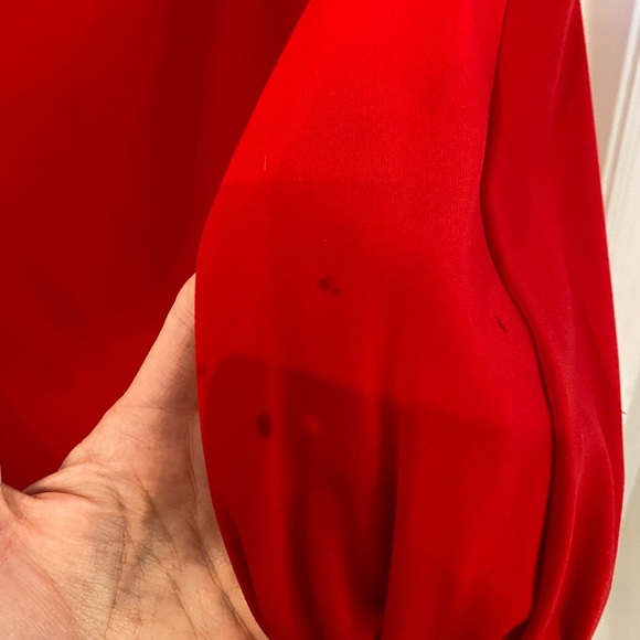 Joseph Ribkoff Red Long Sleeve Stretch Off Shoulder Blouse - Picture 6 of 7